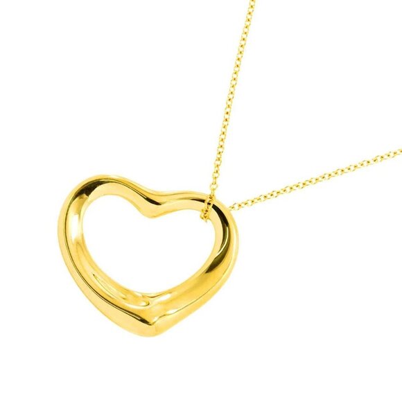 TIFFANY Co. Open Heart Necklace 18K Yellow Gold 750 90282329 - Picture 1 of 6